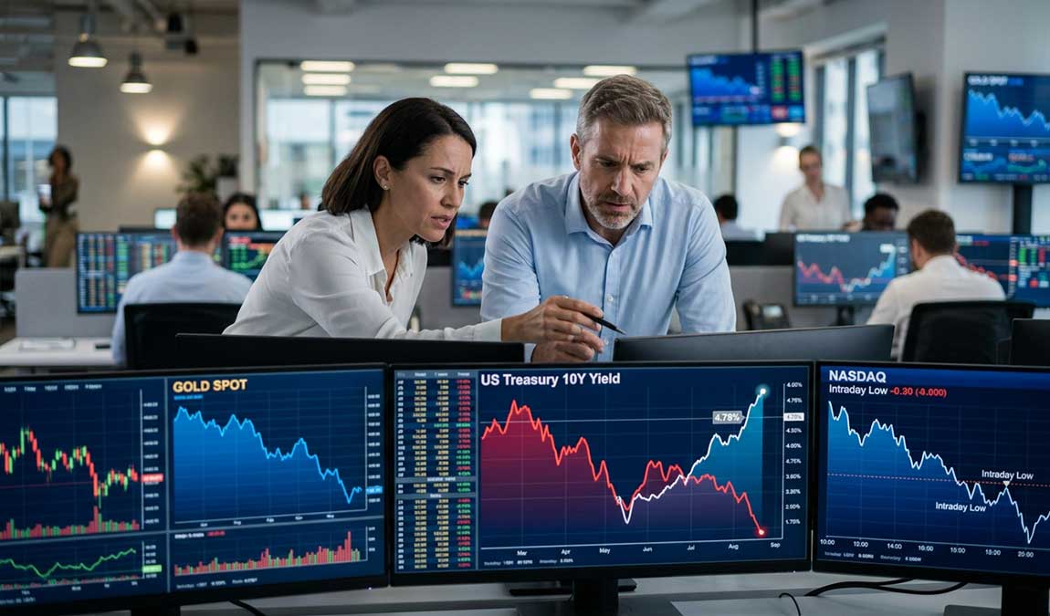 Gold and Nasdaq Bent by US Yields